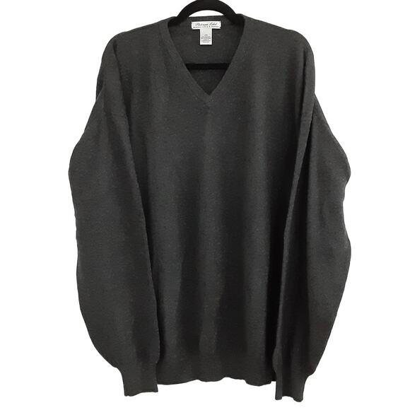 RoundTree & Yorke Platinum Label Angora Cashmere V Neck Sweater Mens XXL Gray - Picture 2 of 10